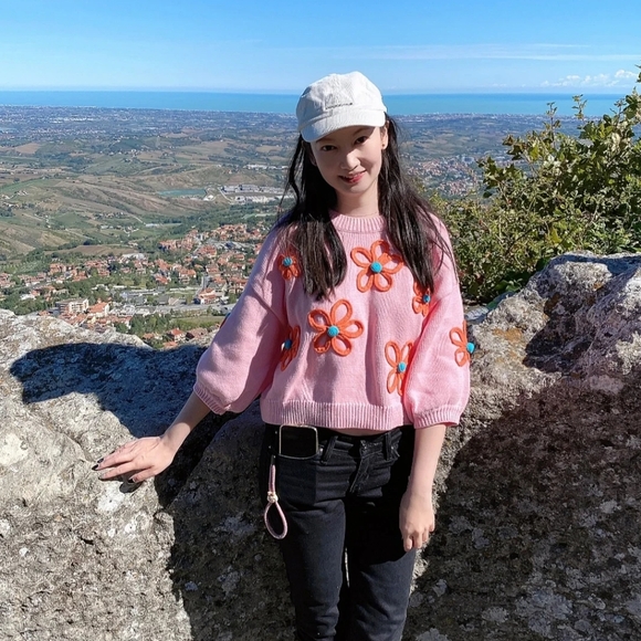 New Zara Floral Embordied Knit Sweater - Picture 9 of 9